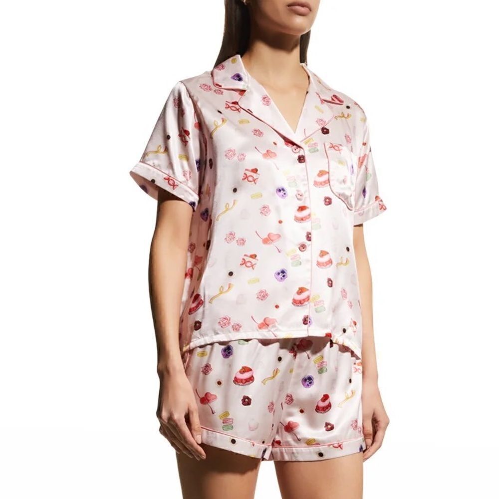 Morgan Lane Katelyn Fiona Shortcake Silk Pajama Set NWT